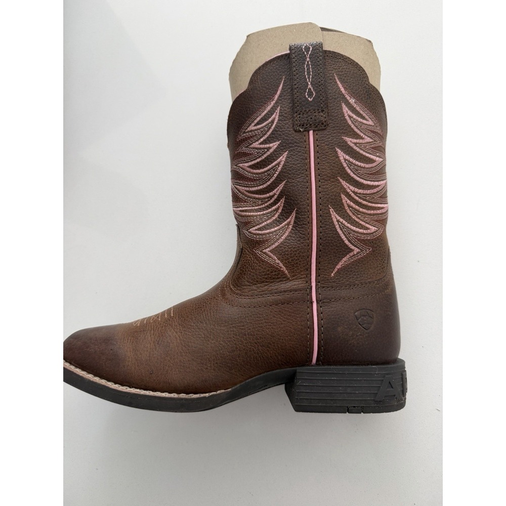 Ariat Firecatcher Y Kids Western Cowboy Boots Rowdy Brown Pink Size 2.5 M EU 33 - Picture 15 of 16
